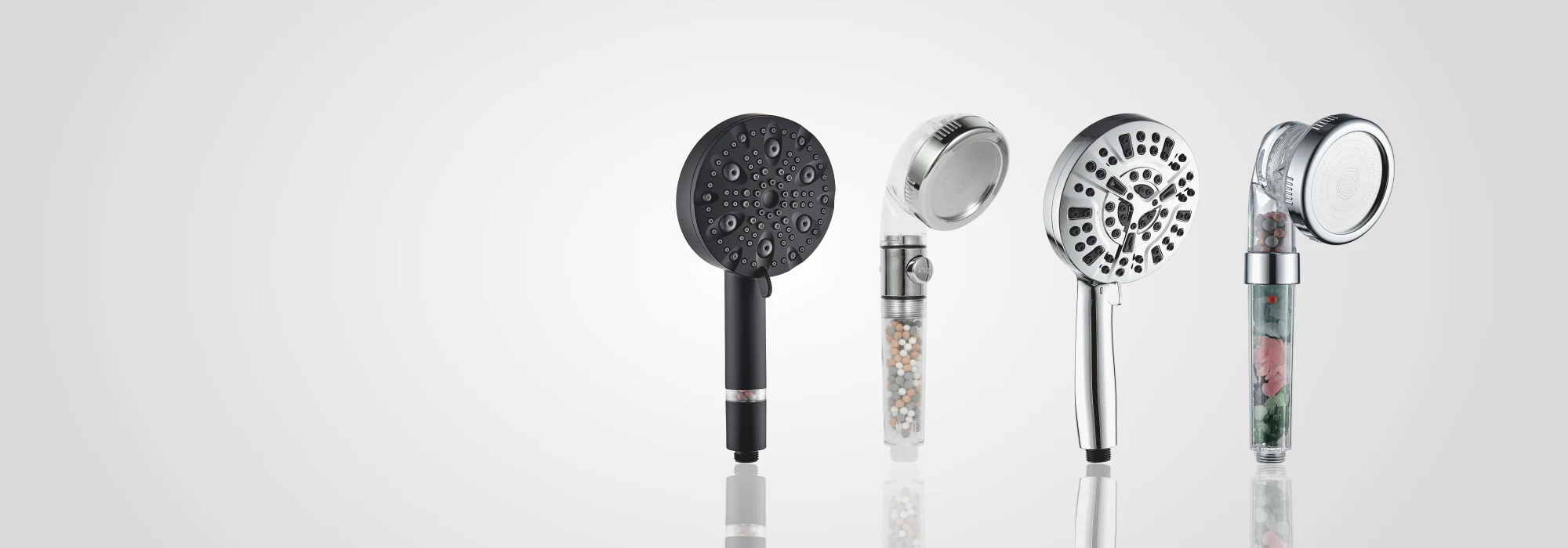 Handheld shower head with filter and hose - high pressure