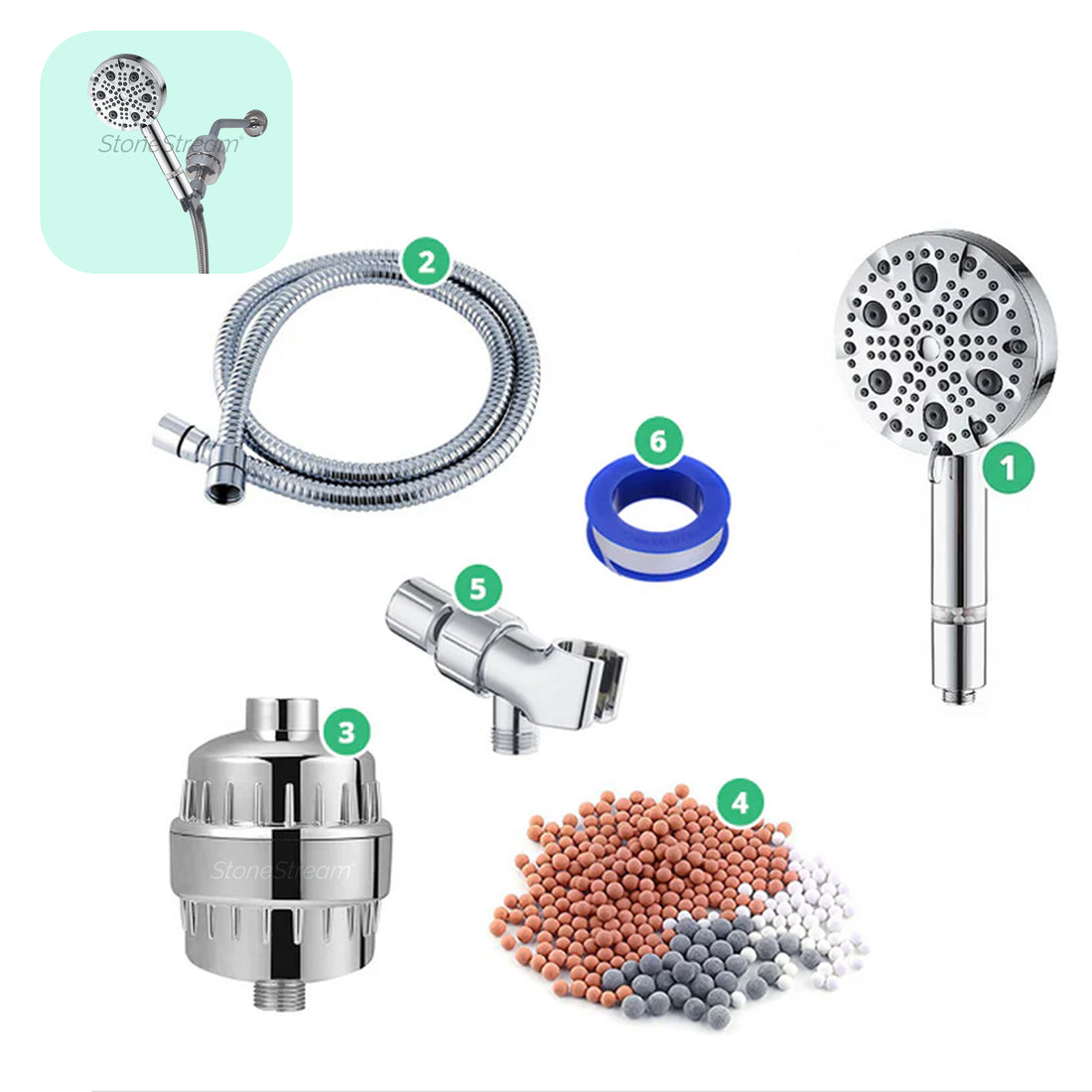 9-Mode Luxury Hard Water Filtration Shower Head Kit
