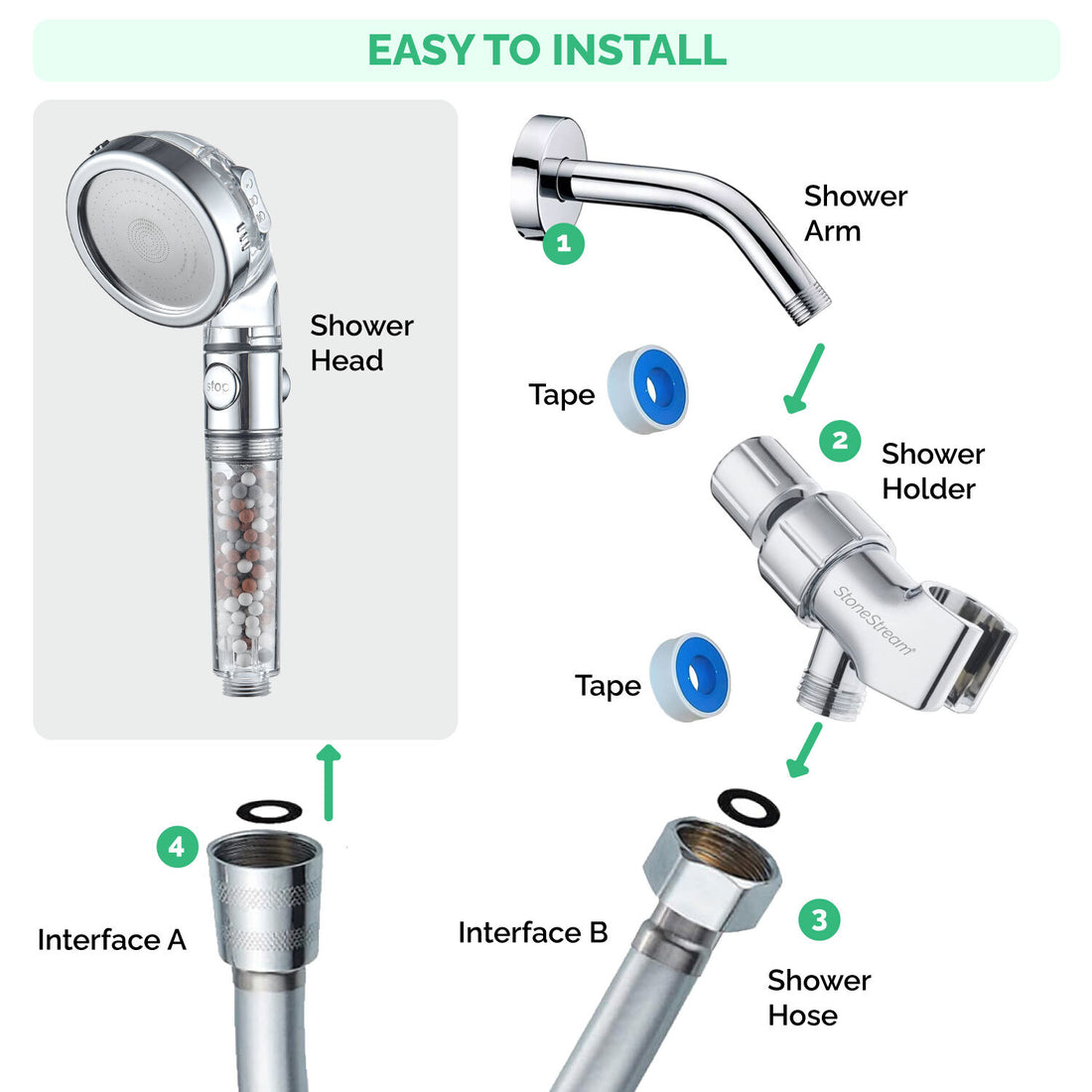 Wall Installation Kit - Chrome