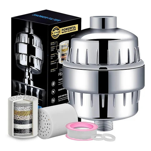 Chrome Hard Water shower filter Add-on
