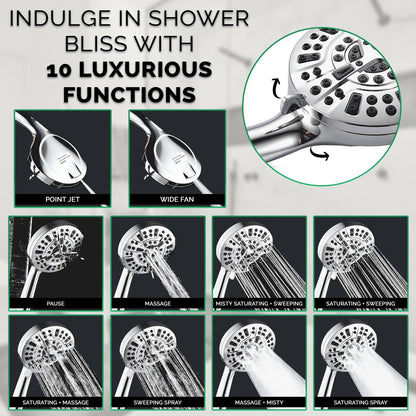 Eco-friendly adjustable shower head with water-saving technology