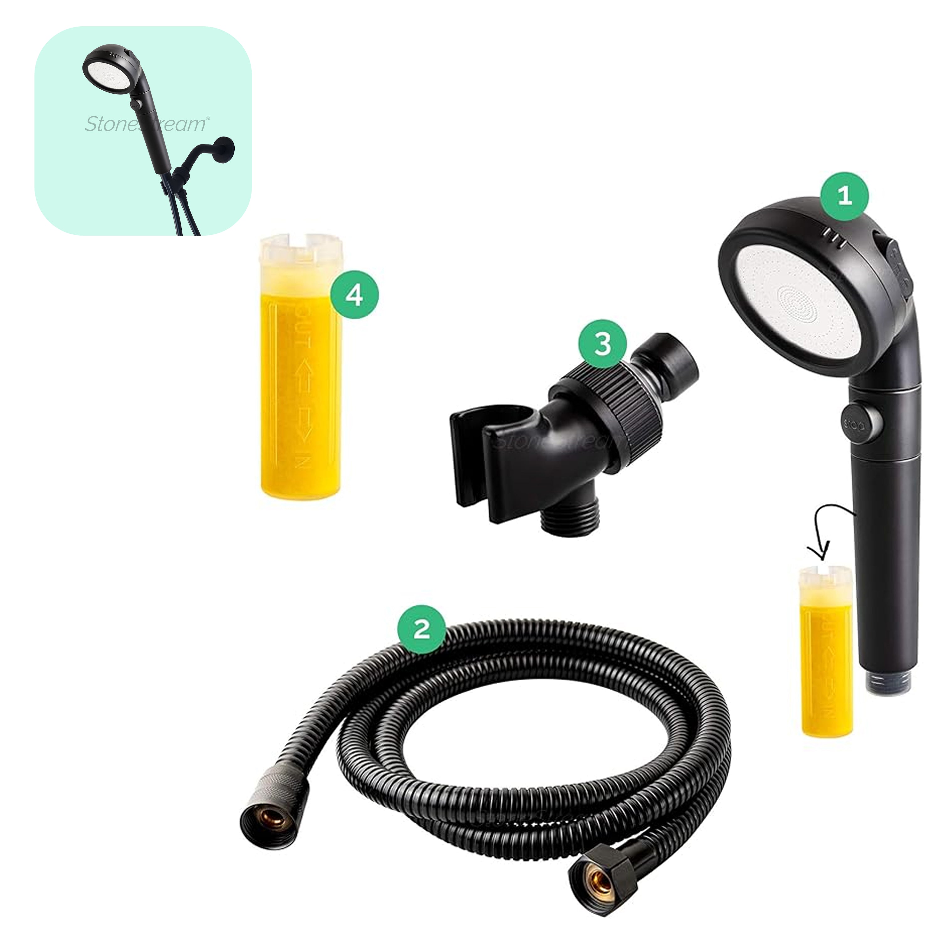 رأس دش أسود Ecopower